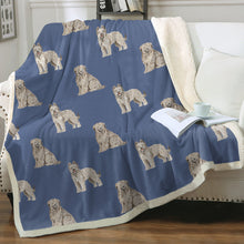 Load image into Gallery viewer, Watercolor Tawny Fawn Tint Briards Fleece Blanket - 8 Colors-Blanket-Bedding, Blankets, Briard, Home Decor-17