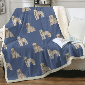 Watercolor Tawny Fawn Tint Briards Fleece Blanket - 8 Colors-Blanket-Bedding, Blankets, Briard, Home Decor-17