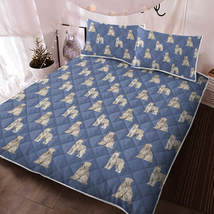 Watercolor Tawny Fawn Tint Briards Quilted Bedding Set-Bedding-Bedding, Blankets, Briard, Home Decor-7