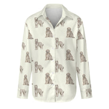 Load image into Gallery viewer, Watercolor Tawny Fawn Tint Briards Women&#39;s Shirt - 9 Colors-Apparel-Apparel, Briard, Dog Mom Gifts, Shirt-Ivory White-S-14