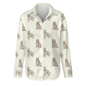 Watercolor Tawny Fawn Tint Briards Women's Shirt - 9 Colors-Apparel-Apparel, Briard, Dog Mom Gifts, Shirt-Ivory White-S-14