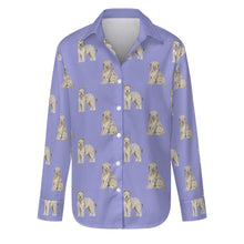 Load image into Gallery viewer, Watercolor Tawny Fawn Tint Briards Women&#39;s Shirt - 9 Colors-Apparel-Apparel, Briard, Dog Mom Gifts, Shirt-Lavender Purple-S-32