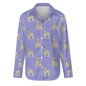 Watercolor Tawny Fawn Tint Briards Women's Shirt - 9 Colors-Apparel-Apparel, Briard, Dog Mom Gifts, Shirt-Lavender Purple-S-32