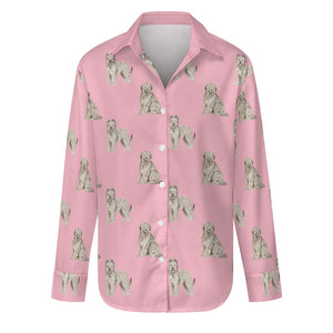 Watercolor Tawny Fawn Tint Briards Women's Shirt - 9 Colors-Apparel-Apparel, Briard, Dog Mom Gifts, Shirt-Light Pink-S-17