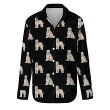 Load image into Gallery viewer, Watercolor Tawny Fawn Tint Briards Women&#39;s Shirt - 9 Colors-Apparel-Apparel, Briard, Dog Mom Gifts, Shirt-Midnight Black-S-11