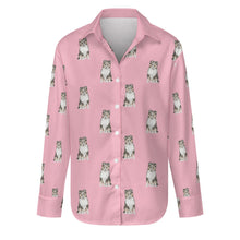 Load image into Gallery viewer, Watercolor Tri Color Sheltie Collie Puppies Women&#39;s Shirt-Apparel-Apparel, Dog Mom Gifts, Shirt-S-Light Pink-17