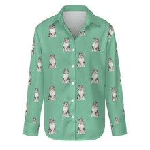 Load image into Gallery viewer, Watercolor Tri Color Sheltie Collie Puppies Women&#39;s Shirt-Apparel-Apparel, Dog Mom Gifts, Shirt-S-Mint Green-29