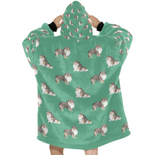 Load image into Gallery viewer, Watercolor Tri Color Shelties Collies Blanket Hoodie-Blanket-Apparel, Blanket Hoodie, Blankets, Dog Mom Gifts, Rough Collie-10