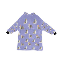 Load image into Gallery viewer, Watercolor Tri Color Shelties Collies Christmas Blanket Hoodie-Blanket-Apparel, Blanket Hoodie, Blankets, Dog Mom Gifts, Rough Collie, Shetland Sheepdog-Lavender Purple-ONE SIZE-31