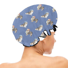 Load image into Gallery viewer, Watercolor Tri Color Shelties Collies Christmas Elastic Reusable Shower Caps-Accessories-Accessories, Christmas, Dog Mom Gifts, Rough Collie, Shetland Sheepdog-12