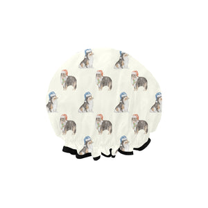 Watercolor Tri Color Shelties Collies Christmas Elastic Reusable Shower Caps-Accessories-Accessories, Christmas, Dog Mom Gifts, Rough Collie, Shetland Sheepdog-3