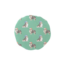 Load image into Gallery viewer, Watercolor Tri Color Shelties Collies Christmas Elastic Reusable Shower Caps-Accessories-Accessories, Christmas, Dog Mom Gifts, Rough Collie, Shetland Sheepdog-Mint Green-ONE SIZE-13