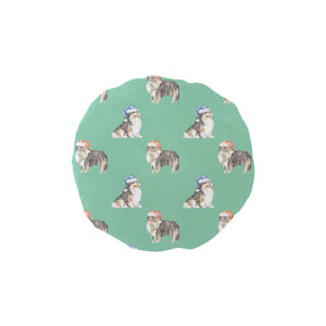 Watercolor Tri Color Shelties Collies Christmas Elastic Reusable Shower Caps-Accessories-Accessories, Christmas, Dog Mom Gifts, Rough Collie, Shetland Sheepdog-Mint Green-ONE SIZE-13