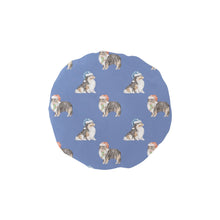 Load image into Gallery viewer, Watercolor Tri Color Shelties Collies Christmas Elastic Reusable Shower Caps-Accessories-Accessories, Christmas, Dog Mom Gifts, Rough Collie, Shetland Sheepdog-Slate Blue-ONE SIZE-9