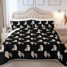 Load image into Gallery viewer, Watercolor Tri Color Shelties Collies Christmas Quilted Bedding Set-Bedding-Bedding,Blankets,Christmas,Home Decor-10