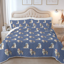 Load image into Gallery viewer, Watercolor Tri Color Shelties Collies Christmas Quilted Bedding Set-Bedding-Bedding,Blankets,Christmas,Home Decor-7