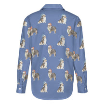 Load image into Gallery viewer, Watercolor Tri Color Shelties Collies Christmas Women&#39;s Shirt-Apparel-Apparel, Dog Mom Gifts, Rough Collie, Shetland Sheepdog, Shirt, Whippet-24