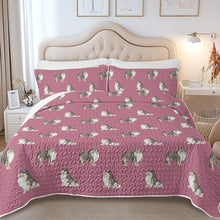 Load image into Gallery viewer, Watercolor Tri Color Shelties Collies Quilted Bedding Set-Bedding-Bedding,Blankets,Christmas,Home Decor-13