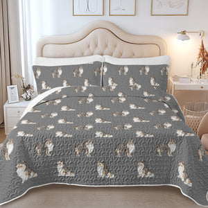 Watercolor Tri Color Shelties Collies Quilted Bedding Set-Bedding-Bedding,Blankets,Christmas,Home Decor-9