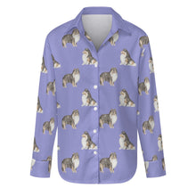 Load image into Gallery viewer, Watercolor Tri Color Shelties Collies Women&#39;s Shirt-Apparel-Apparel, Dog Mom Gifts, Shirt-S-Lavender Purple-32