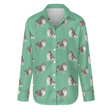 Load image into Gallery viewer, Watercolor Tri Color Shelties Collies Women&#39;s Shirt-Apparel-Apparel, Dog Mom Gifts, Shirt-S-Mint Green-29