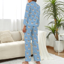 Load image into Gallery viewer, Watercolor Tricolor Basset Hounds Pajamas Set for Women-Pajamas-Apparel, Basset Hound, Dog Mom Gifts, Pajamas-19