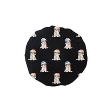Load image into Gallery viewer, Watercolor Tricolor Border Collie Puppies Christmas Reusable Shower Caps-Accessories-Accessories, Border Collie, Christmas, Dog Mom Gifts-Midnight Black-ONE SIZE-6