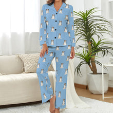 Load image into Gallery viewer, Watercolor Tricolor Border Collie Puppies Pajamas Set for Women-Pajamas-Apparel, Border Collie, Dog Mom Gifts, Pajamas-10