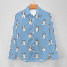 Load image into Gallery viewer, Watercolor Tricolor Border Collie Puppies Women's Shirt - 9 Colors-Apparel-Apparel, Border Collie, Dog Mom Gifts, Shirt-19