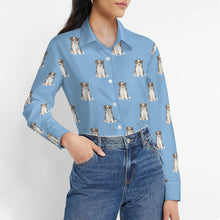 Load image into Gallery viewer, Watercolor Tricolor Border Collie Puppies Women's Shirt - 9 Colors-Apparel-Apparel, Border Collie, Dog Mom Gifts, Shirt-2