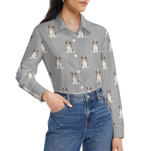 Load image into Gallery viewer, Watercolor Tricolor Border Collie Puppies Women's Shirt - 9 Colors-Apparel-Apparel, Border Collie, Dog Mom Gifts, Shirt-37