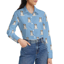 Load image into Gallery viewer, Watercolor Tricolor Border Collie Puppies Women's Shirt - 9 Colors-Apparel-Apparel, Border Collie, Dog Mom Gifts, Shirt-42