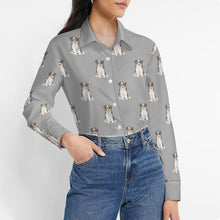Load image into Gallery viewer, Watercolor Tricolor Border Collie Puppies Women's Shirt - 9 Colors-Apparel-Apparel, Border Collie, Dog Mom Gifts, Shirt-8