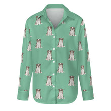 Load image into Gallery viewer, Watercolor Tricolor Border Collie Puppies Women's Shirt - 9 Colors-Apparel-Apparel, Border Collie, Dog Mom Gifts, Shirt-Mint Green-S-30