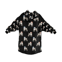 Load image into Gallery viewer, Watercolor Tricolor Bull Terriers Christmas Blanket Hoodie-Blanket-Apparel, Blanket Hoodie, Blankets, Bull Terrier, Christmas, Dog Mom Gifts-35