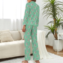 Load image into Gallery viewer, Watercolor Tricolor Bull Terriers Christmas Pajamas Set for Women - 9 Colors-Pajamas-Apparel, Bull Terrier, Dog Mom Gifts, Pajamas-23