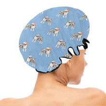 Load image into Gallery viewer, Watercolor Tricolor Bull Terriers Christmas Reusable Shower Caps-Accessories-Accessories, Bull Terrier, Christmas, Dog Mom Gifts-16