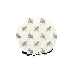 Watercolor Tricolor Bull Terriers Christmas Reusable Shower Caps-Accessories-Accessories, Bull Terrier, Christmas, Dog Mom Gifts-2