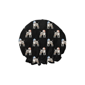 Watercolor Tricolor Bull Terriers Christmas Reusable Shower Caps-Accessories-Accessories, Bull Terrier, Christmas, Dog Mom Gifts-34