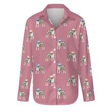 Load image into Gallery viewer, Watercolor Tricolor Bull Terriers Christmas Women&#39;s Shirt-Apparel-Apparel, Bull Terrier, Christmas, Dog Mom Gifts, Shirt-Dusty Pink-S-20