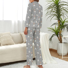 Load image into Gallery viewer, Watercolor Tricolor King Charles Spaniel Puppies Christmas Pajamas Set for Women-Pajamas-Apparel, Cavalier King Charles Spaniel, Christmas, Dog Mom Gifts, Pajamas-21