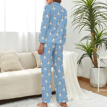 Load image into Gallery viewer, Watercolor Tricolor King Charles Spaniel Puppies Christmas Pajamas Set for Women-Pajamas-Apparel, Cavalier King Charles Spaniel, Christmas, Dog Mom Gifts, Pajamas-9