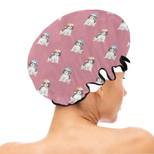 Load image into Gallery viewer, Watercolor Tricolor King Charles Spaniel Puppies Christmas Reusable Shower Caps-Accessories-Accessories, Cavalier King Charles Spaniel, Christmas, Dog Mom Gifts-17