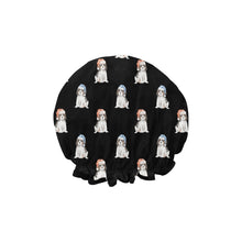 Load image into Gallery viewer, Watercolor Tricolor King Charles Spaniel Puppies Christmas Reusable Shower Caps-Accessories-Accessories, Cavalier King Charles Spaniel, Christmas, Dog Mom Gifts-7