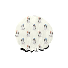 Load image into Gallery viewer, Watercolor Tricolor King Charles Spaniel Puppies Christmas Reusable Shower Caps-Accessories-Accessories, Cavalier King Charles Spaniel, Christmas, Dog Mom Gifts-9