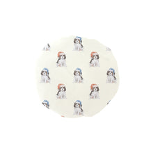 Load image into Gallery viewer, Watercolor Tricolor King Charles Spaniel Puppies Christmas Reusable Shower Caps-Accessories-Accessories, Cavalier King Charles Spaniel, Christmas, Dog Mom Gifts-Ivory White-ONE SIZE-8