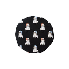 Load image into Gallery viewer, Watercolor Tricolor King Charles Spaniel Puppies Christmas Reusable Shower Caps-Accessories-Accessories, Cavalier King Charles Spaniel, Christmas, Dog Mom Gifts-Midnight Black-ONE SIZE-6