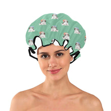 Load image into Gallery viewer, Watercolor Tricolor King Charles Spaniel Puppies Christmas Reusable Shower Caps-Accessories-Accessories, Cavalier King Charles Spaniel, Christmas, Dog Mom Gifts-1