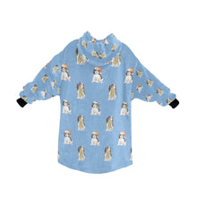 Load image into Gallery viewer, Watercolor Tricolor King Charles Spaniels Christmas Blanket Hoodie-Blanket-Apparel, Blanket Hoodie, Blankets, Christmas, Cocker Spaniel, Dog Mom Gifts-14