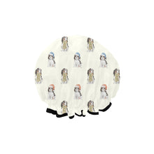 Load image into Gallery viewer, Watercolor Tricolor King Charles Spaniels Christmas Reusable Shower Caps-Accessories-Accessories, Cavalier King Charles Spaniel, Christmas, Dog Mom Gifts-9